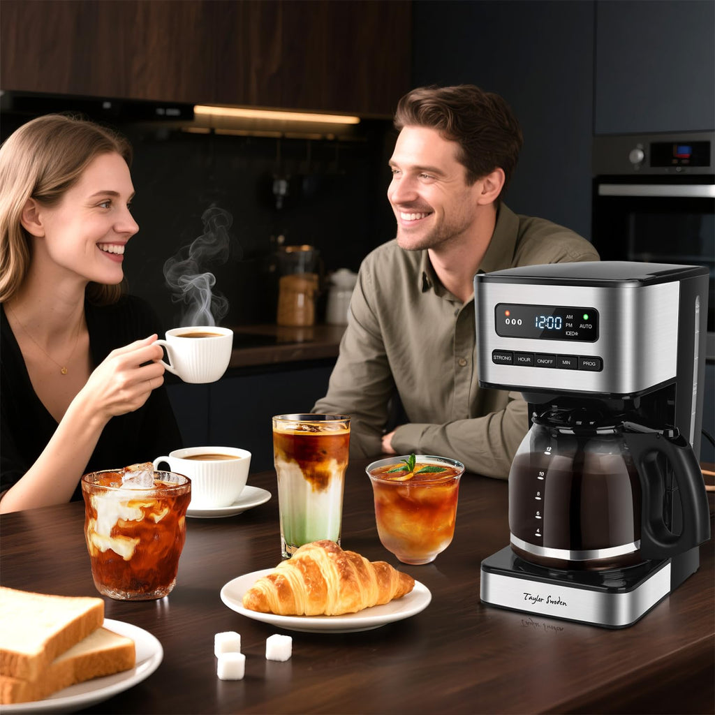 Programmable Coffee Maker 12 Cup, Black & Stainless Steel K9916