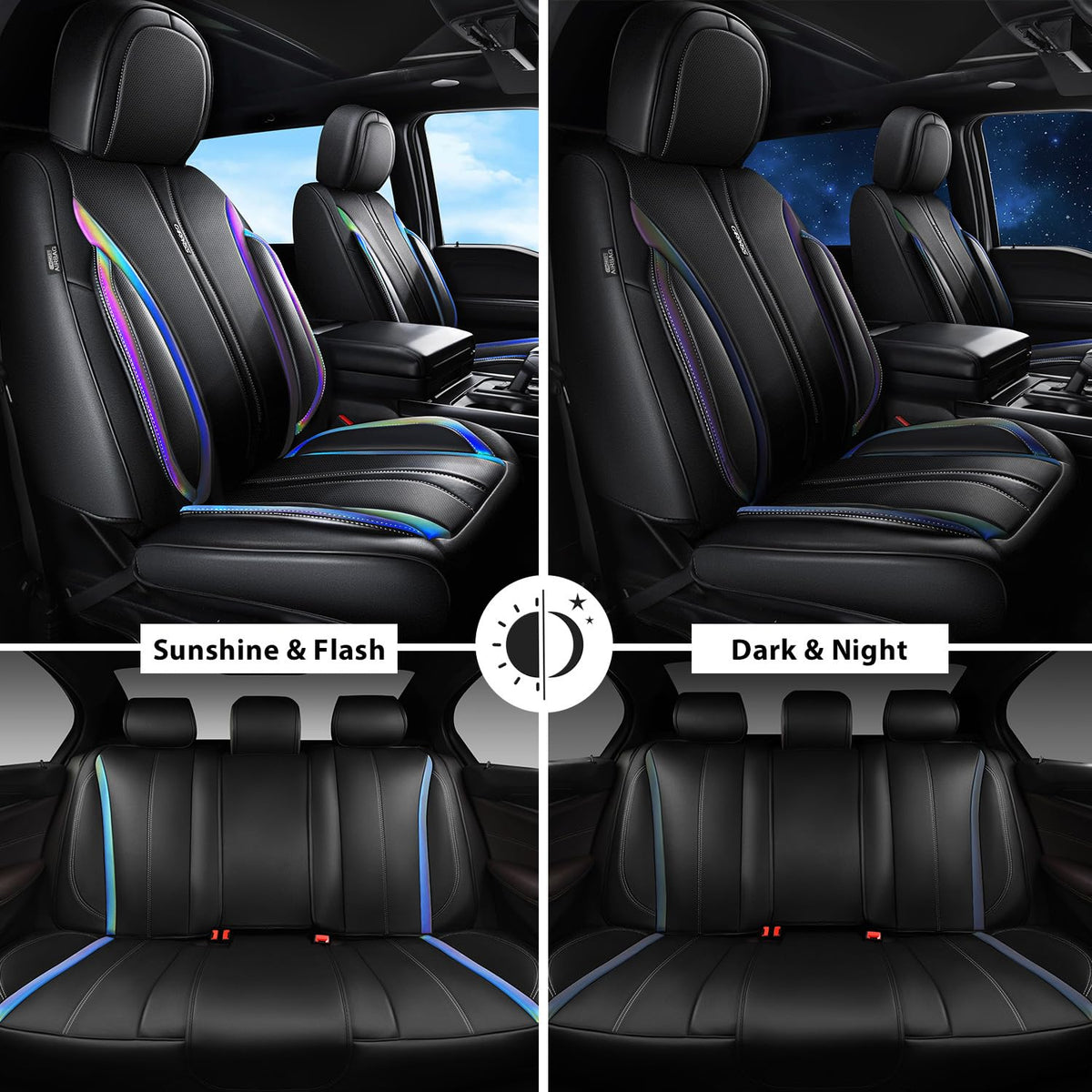 Nappa Leather Car Seat Covers 5 Seats Full Set J9975