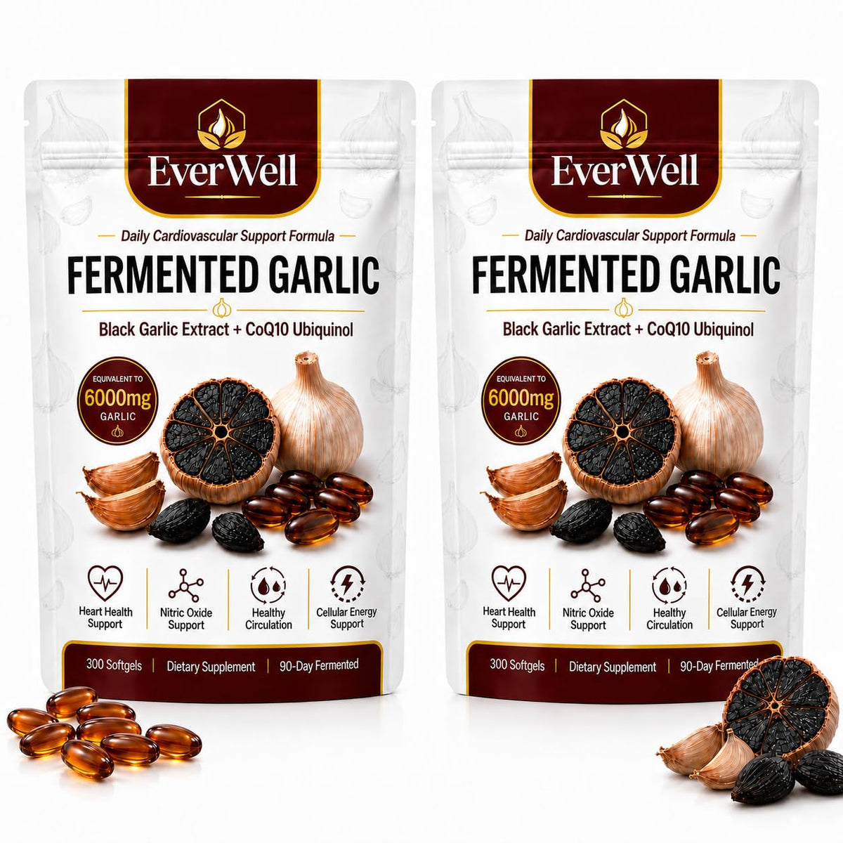 Black Garlic CoQ10 Softgels, 300 Softgels A51874