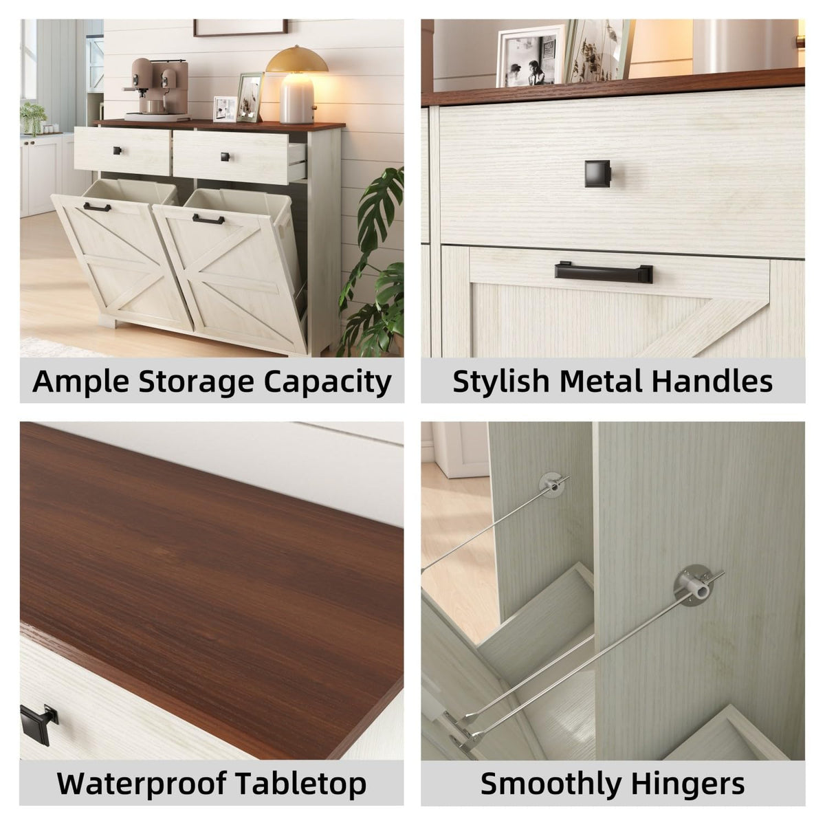 Double Tilt Out Trash Cabinet with Hideaway Drawer F2568
