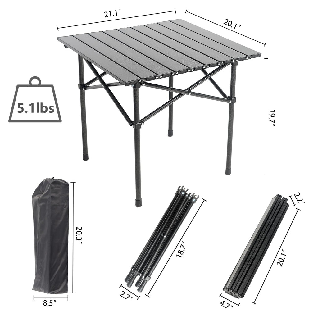 Portable Aluminum Folding Camping Table with Carry Bag C727694