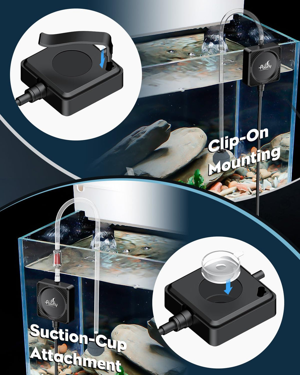 Nano Silent Aquarium Air Pump, 1.3 W 450 mL/min B430805