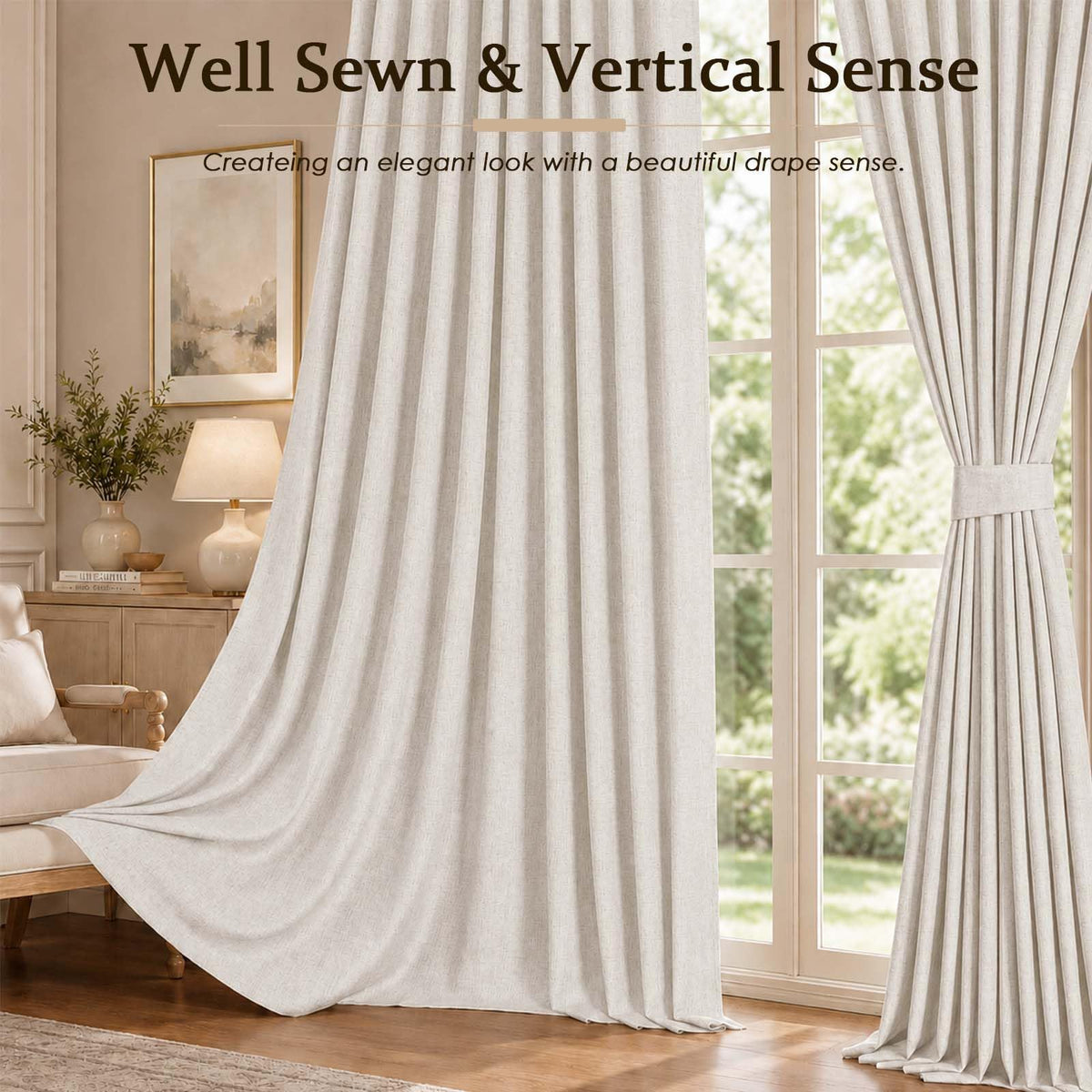 Extra Wide Pinch Pleated Curtains 90 Inches Long 2 Panels Set B865176