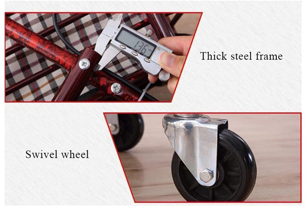 Folding Carbon Steel Rollator Walker Shopping Trolley S140