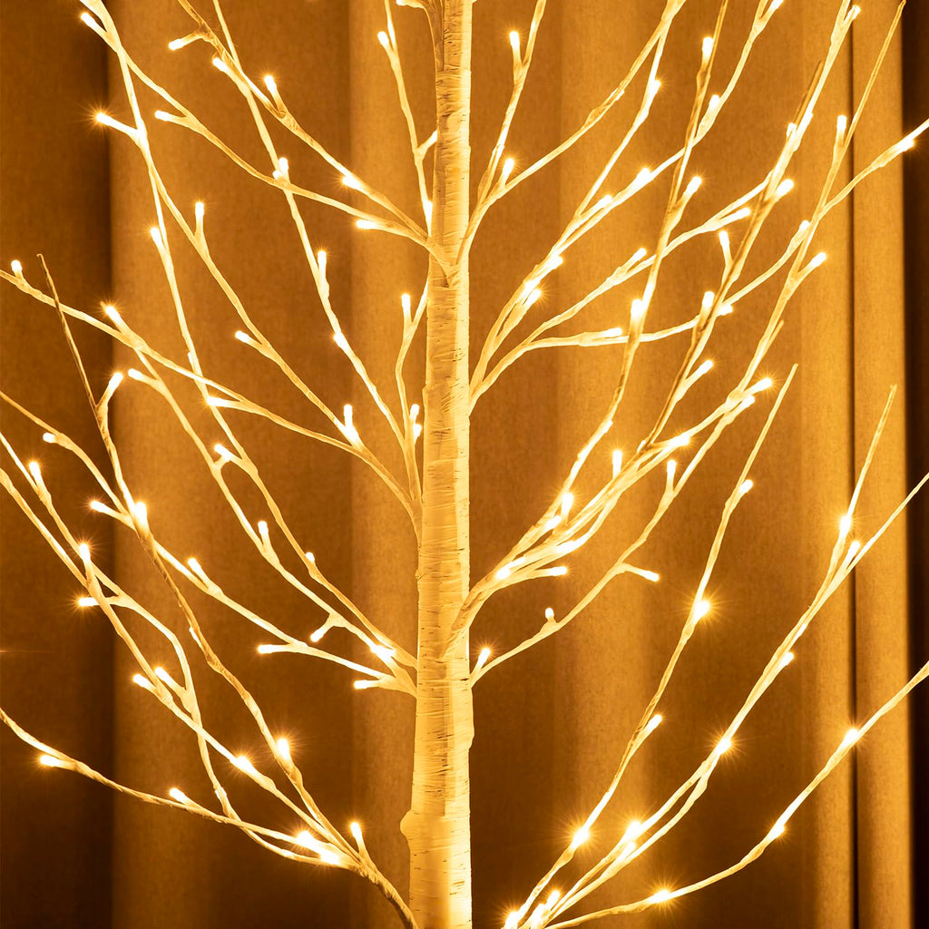2 Pack 6 Feet Prelit White Artificial Christmas Trees Y7913