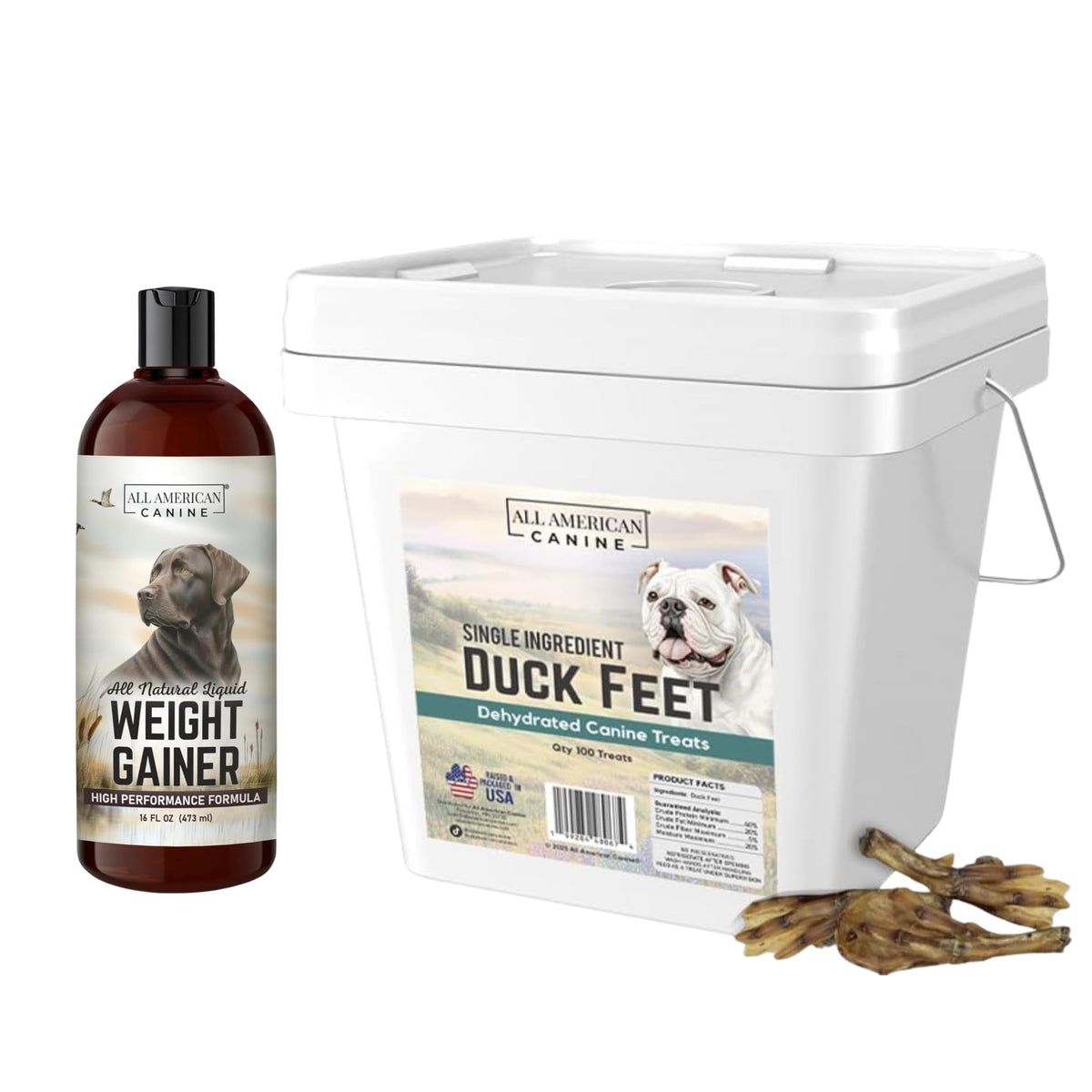 Dog Weight Gainer Liquid & Duck Feet Bundle O918219