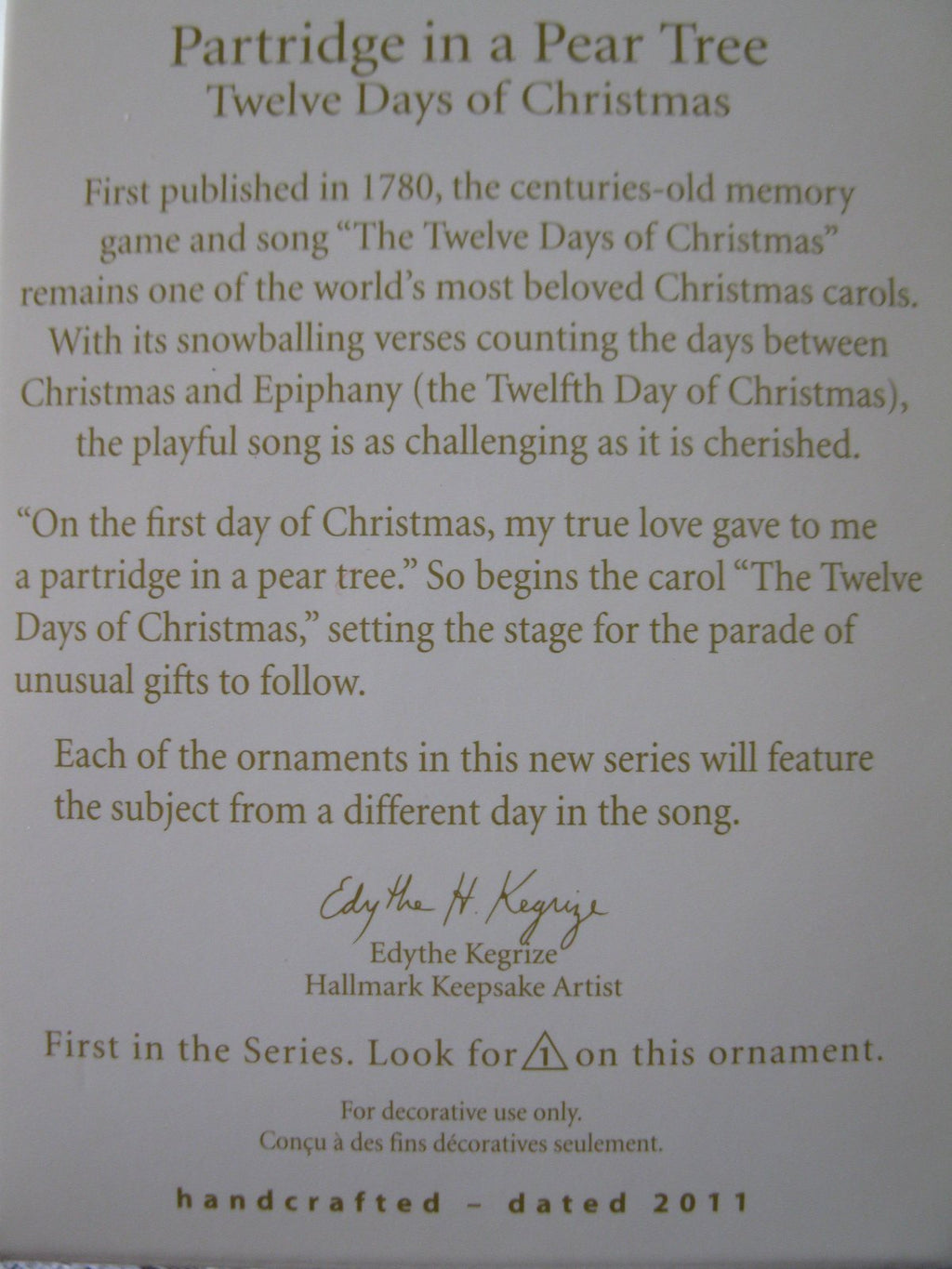 2011 Hallmark Ornament M61996