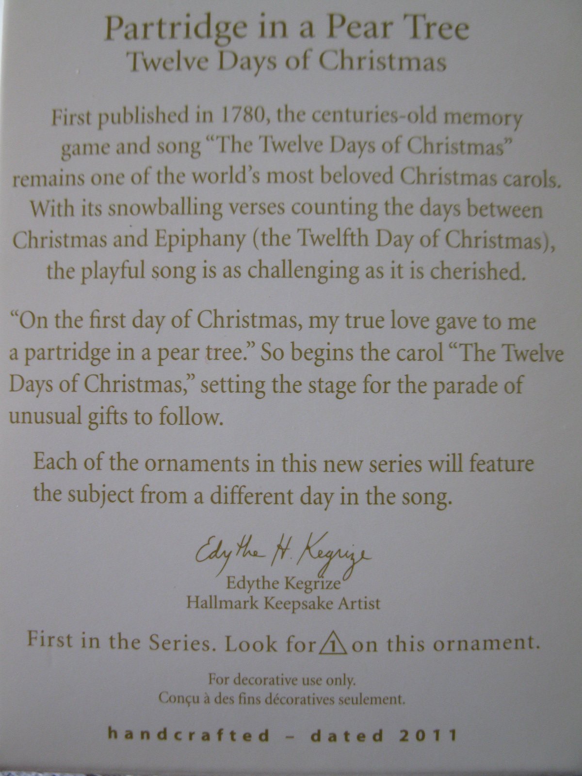 2011 Hallmark Ornament M61996