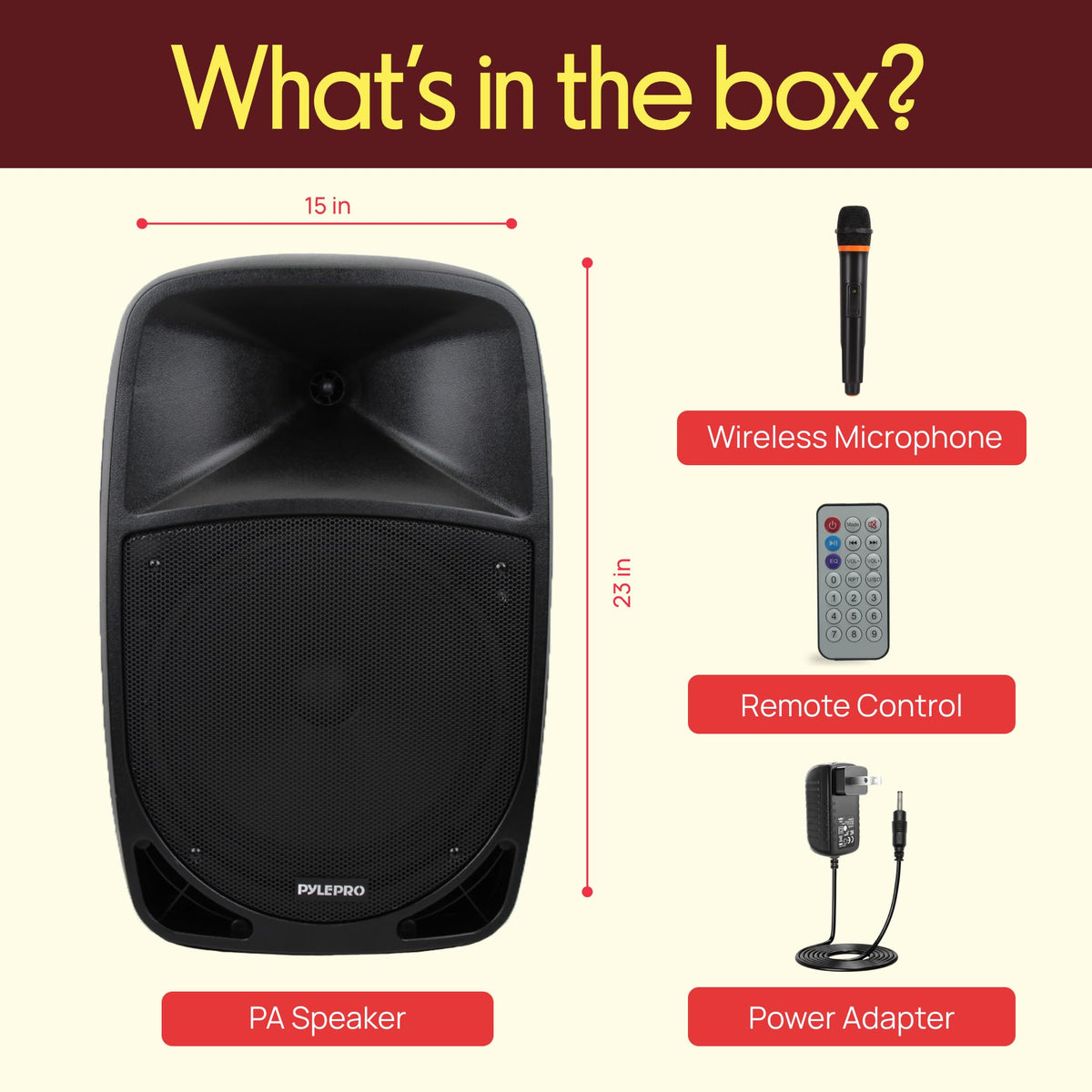 1200W Portable Bluetooth PA Speaker with Subwoofer and Wireless Microphone N77795