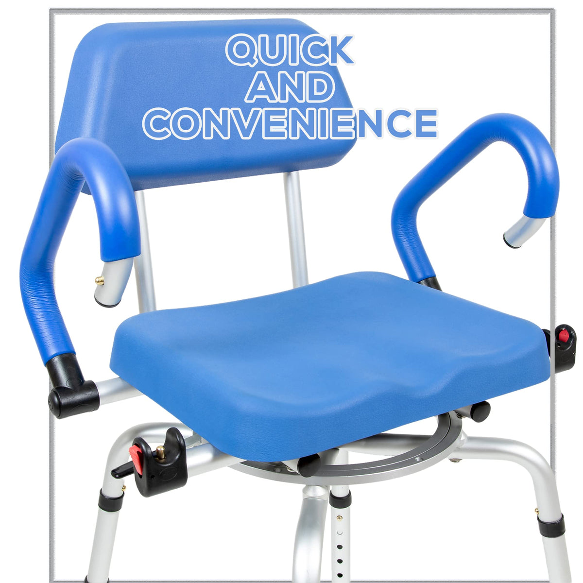 Blue Padded Shower Chair with Back and Arms N6082