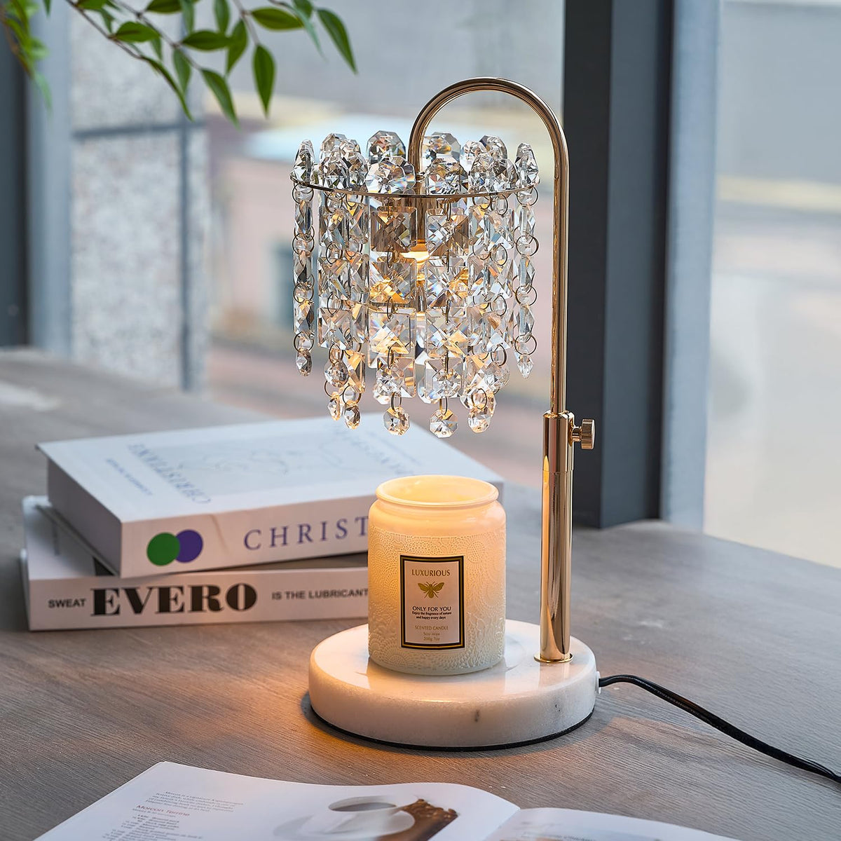 Candle Warmer Lamp with Timer Dimmer Adjustable Height W253669