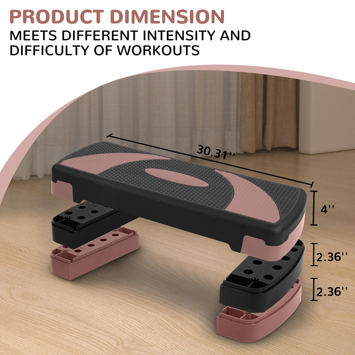Adjustable Step Aerobic Platform with Risers Y5156