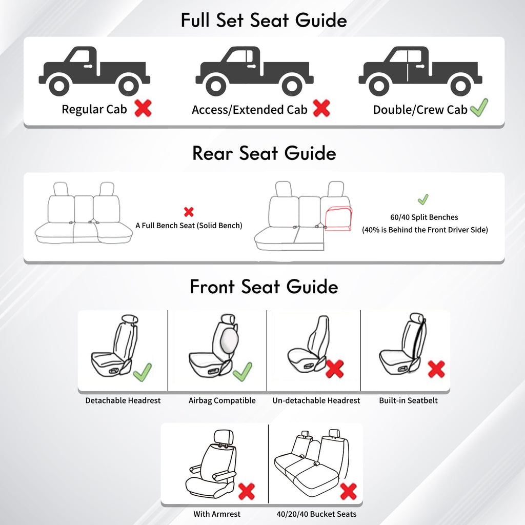 Leather Full Set Pickup Truck Seat Covers H327