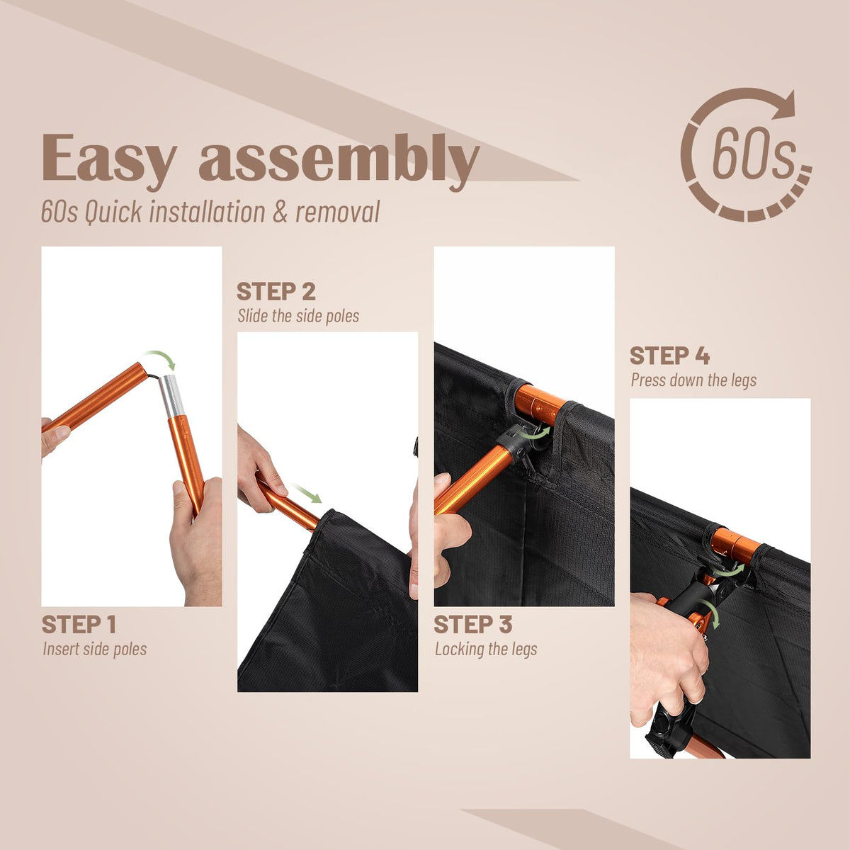 Foldable Camping Cot with Storage Bag Y56963