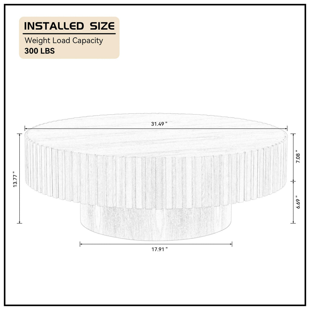 Black Round Coffee Table with Base L352