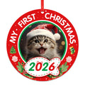 Personalized Picture Frame Cat's First Christmas Ornament 2026 M9199
