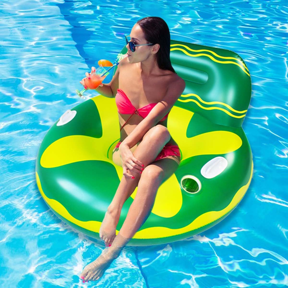 Pool Lounger Float with Cup Holder G695775