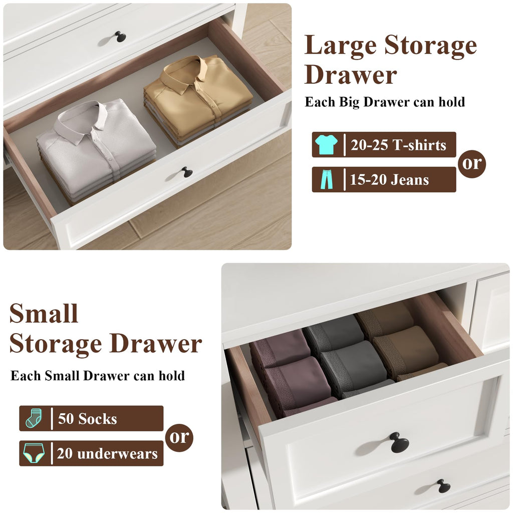 White 10 Drawers Dresser I6006
