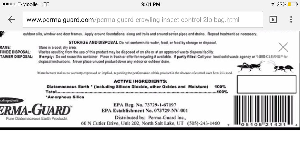 Diatomaceous Earth Powder 2 Pound Bag Q45654