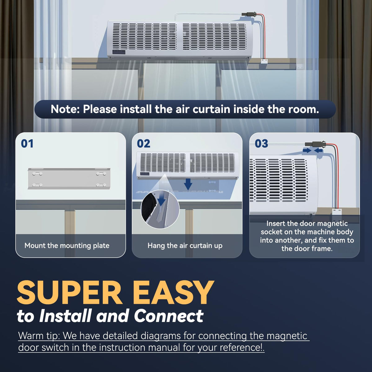 36'' Air Curtain with Remote Control 110V D197356