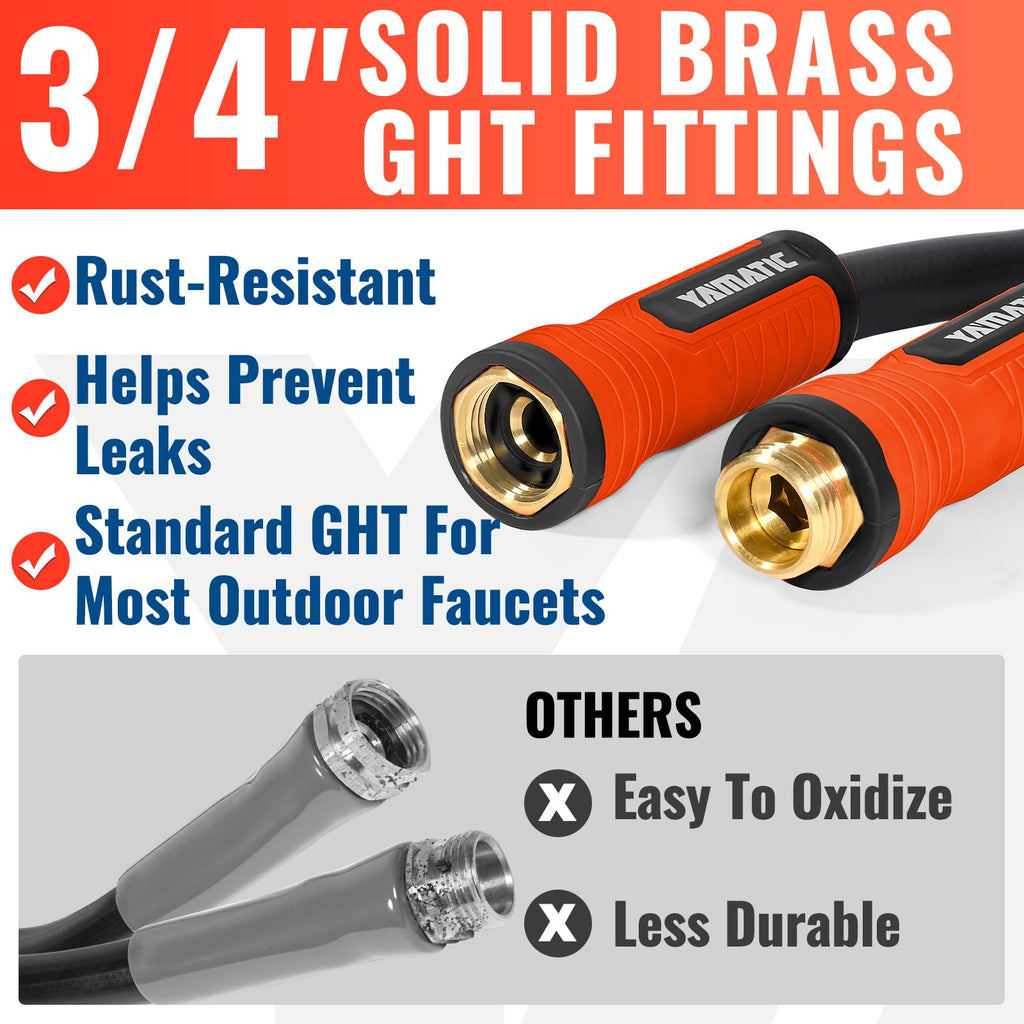 100ft Garden Hose 5/8in I.D. with Swivel Brass Handle Z896
