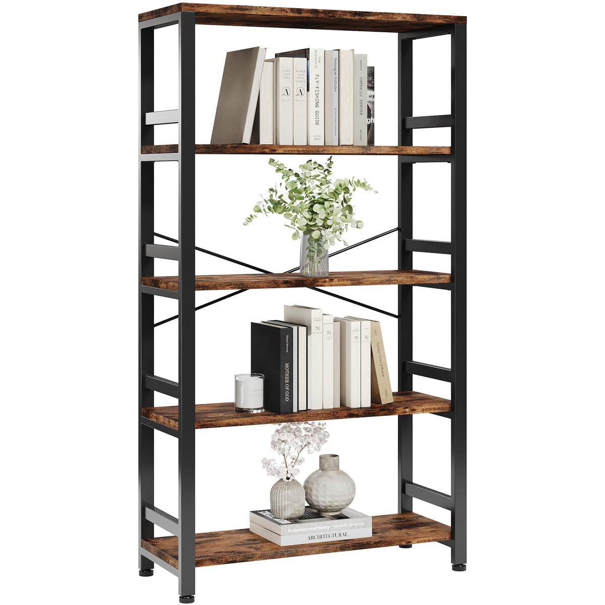 31.5" 5-Tier Industrial Bookshelf O24641