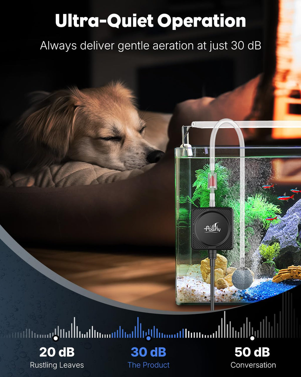 Nano Silent Aquarium Air Pump, 1.3 W 450 mL/min B430805