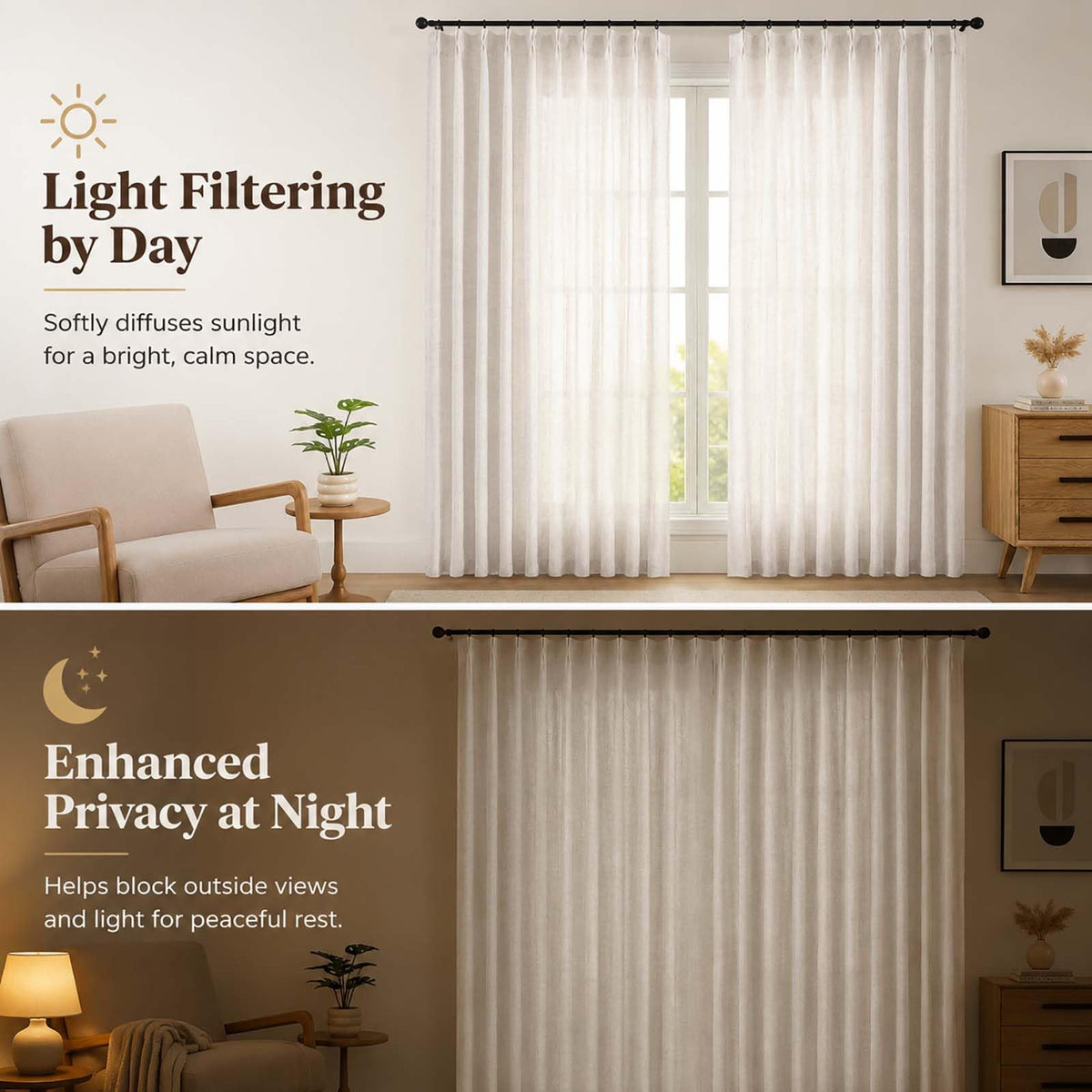 Extra Wide Pinch Pleated Curtains 90 Inches Long 2 Panels Set B865176