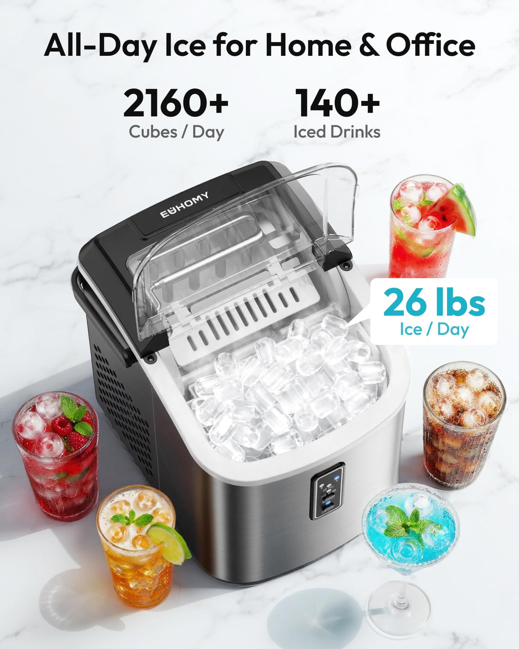 Portable Countertop Ice Maker with Carry Handle and Scoop Y4085