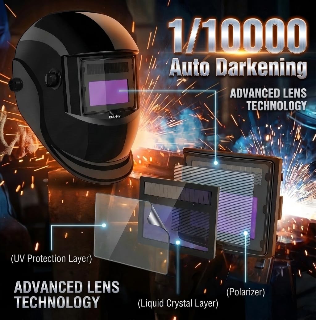Auto Darkening Welding Helmet True Color Wide View Screen O9735