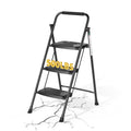 Folding Steel 3-Step Ladder with Handrail X80669