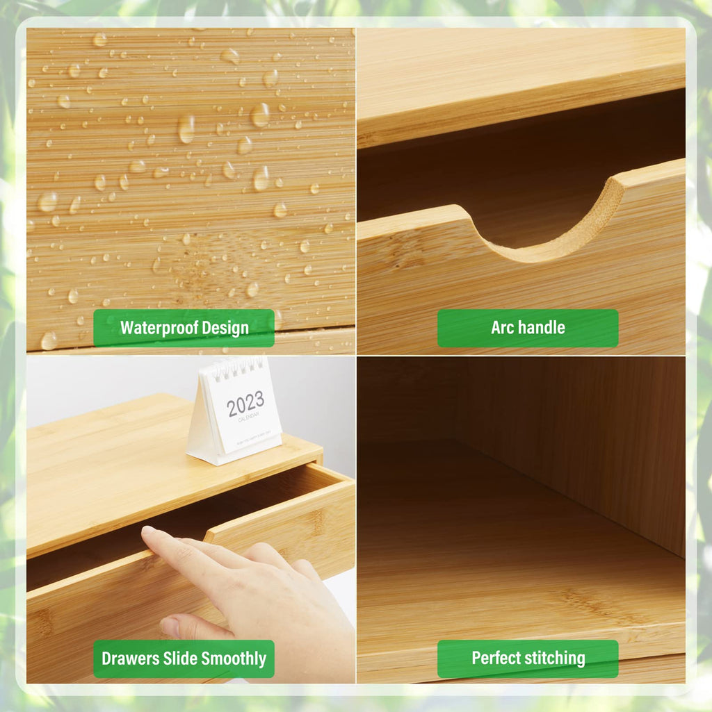 Bamboo Desk Organizer with Drawers T803586