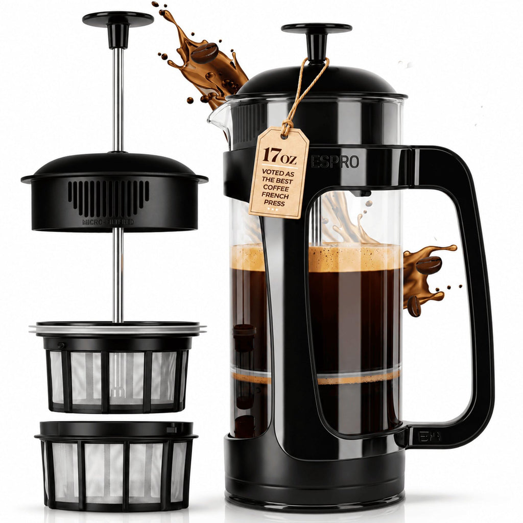Black 17oz French Press Coffee Maker F4718
