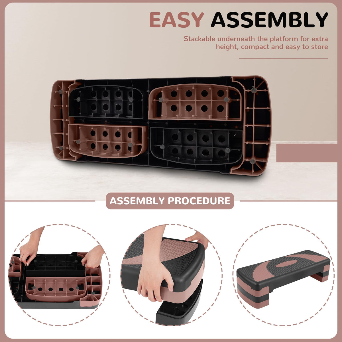 Adjustable Step Aerobic Platform with Risers Y5156