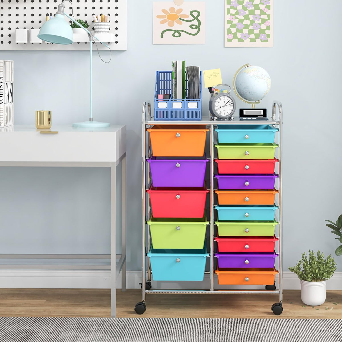 15 Drawer Rolling Storage Cart F6721