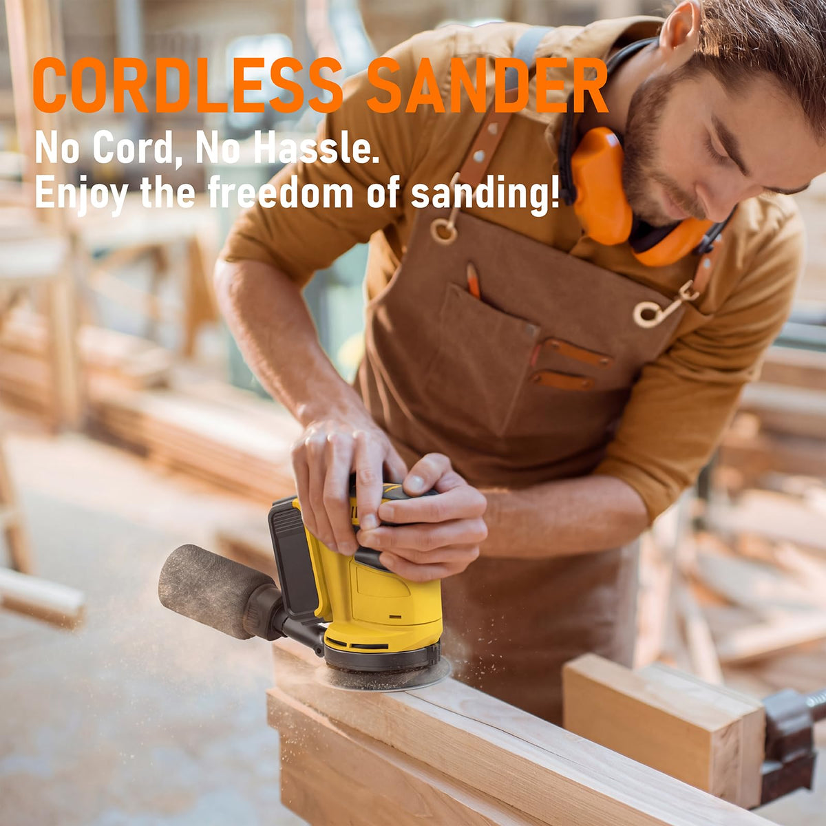 5" Cordless Random Orbital Sander with Storage Bag C8101