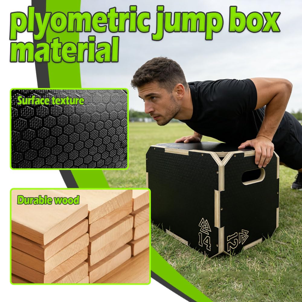 3 in 1 Non-Slip Wooden Plyometric Jump Box B9267