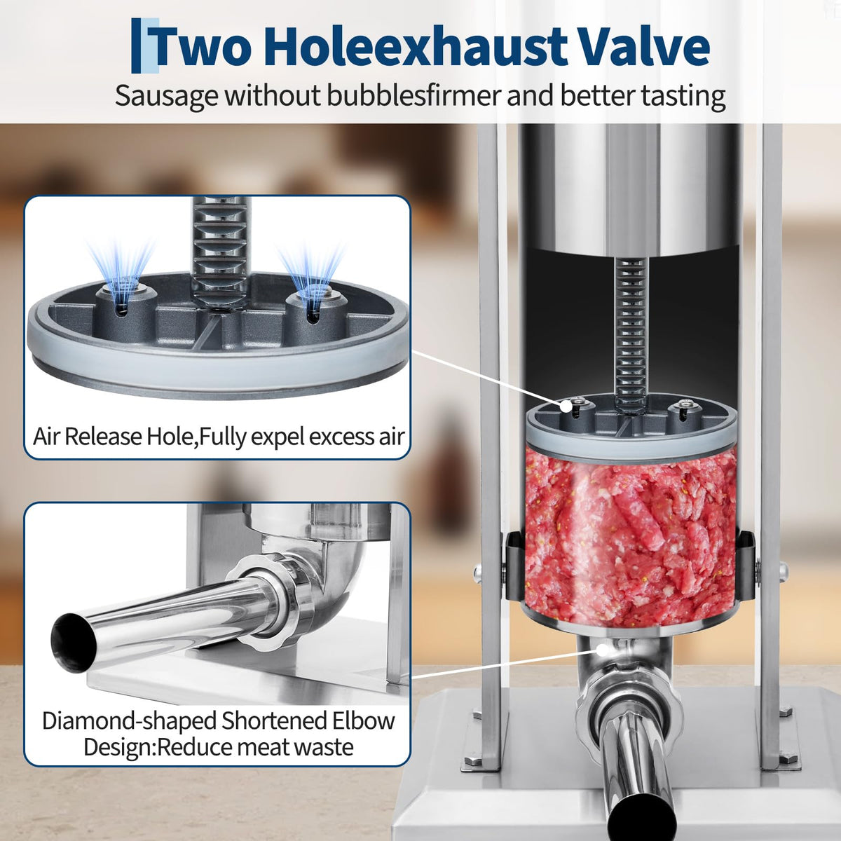 7L Stainless Steel Manual Sausage Stuffer I1140