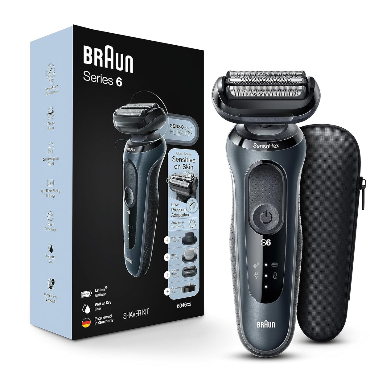 Electric Razor Wet & Dry Rechargeable Cordless Foil Shaver Black S871060