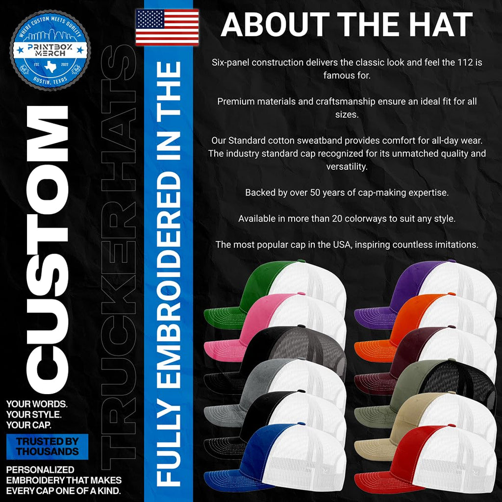 Custom Embroidered Adjustable Snapback Trucker Cap Black T95454