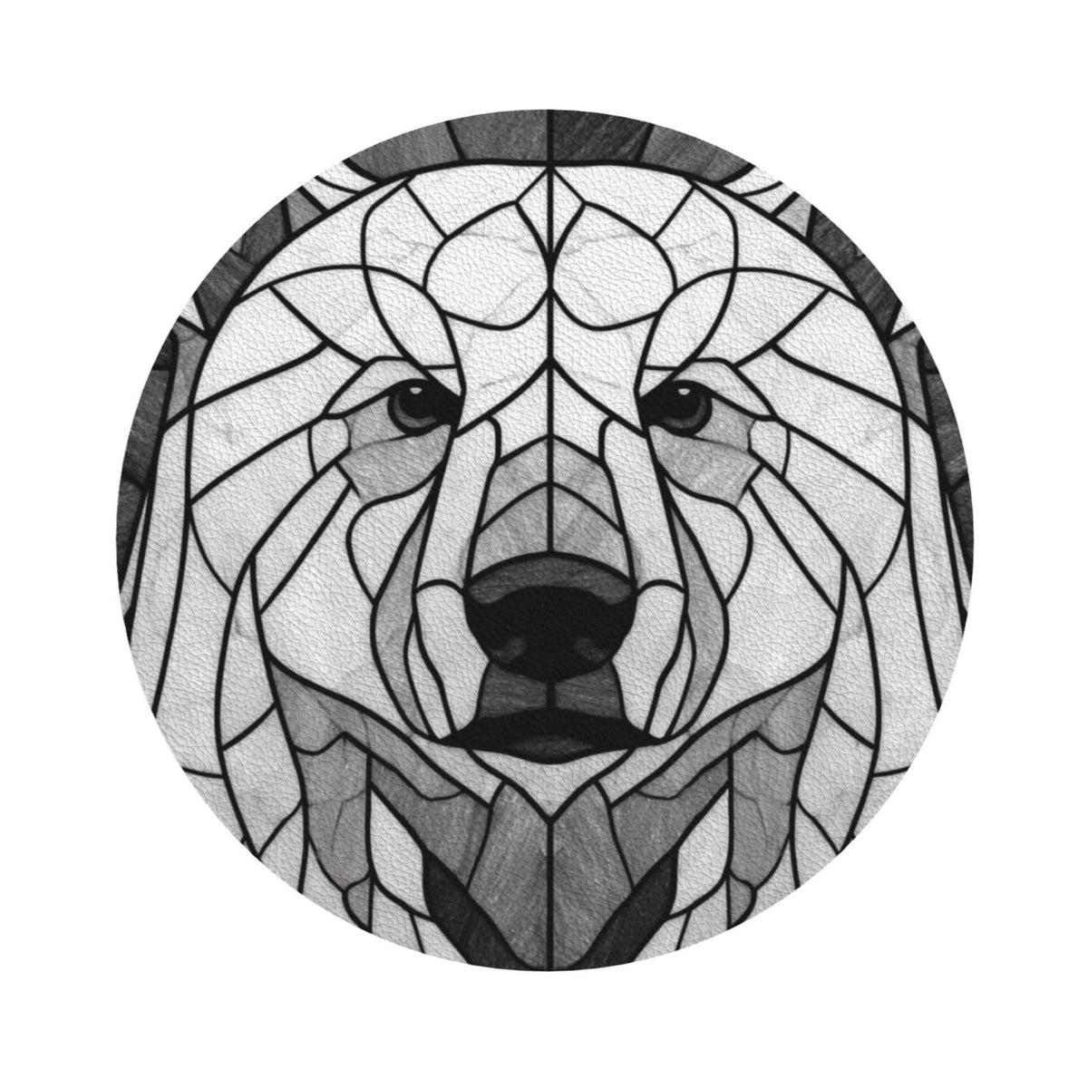 Black and White Bear Leather Coasters Set of 4 N338