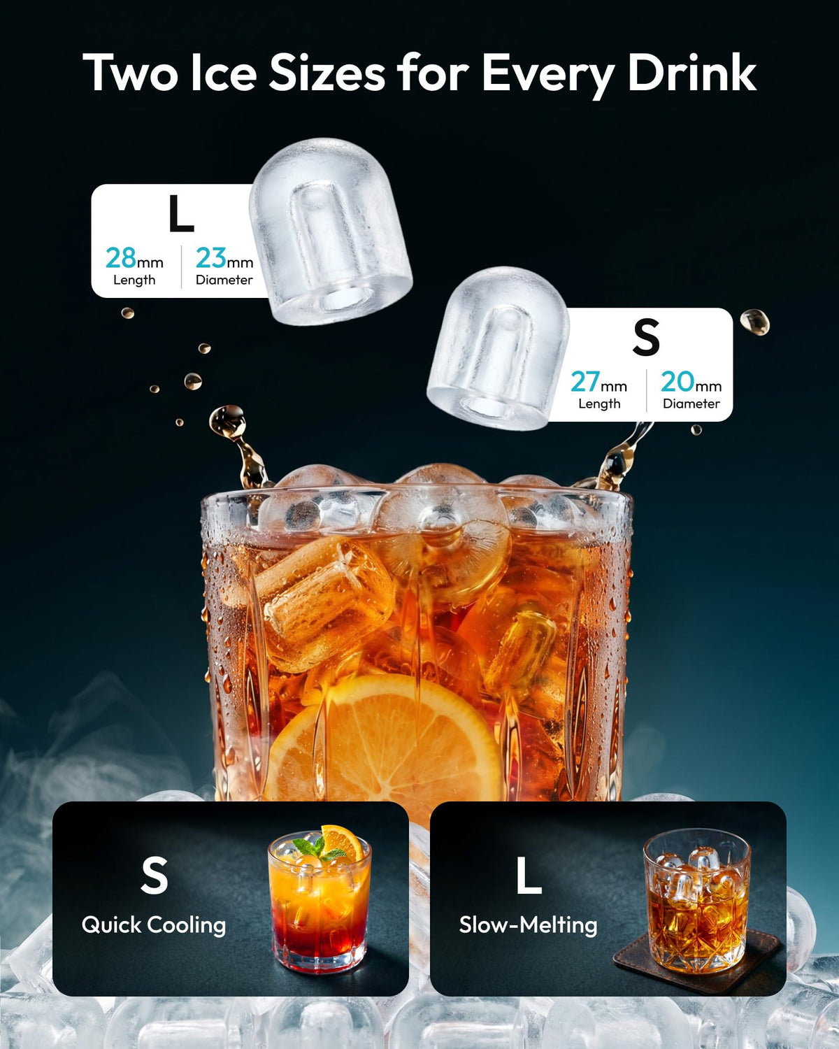Portable Countertop Ice Maker with Carry Handle and Scoop Y4085