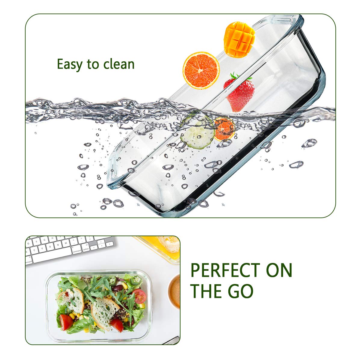 30 oz Glass Food Storage Containers with Lids P7941