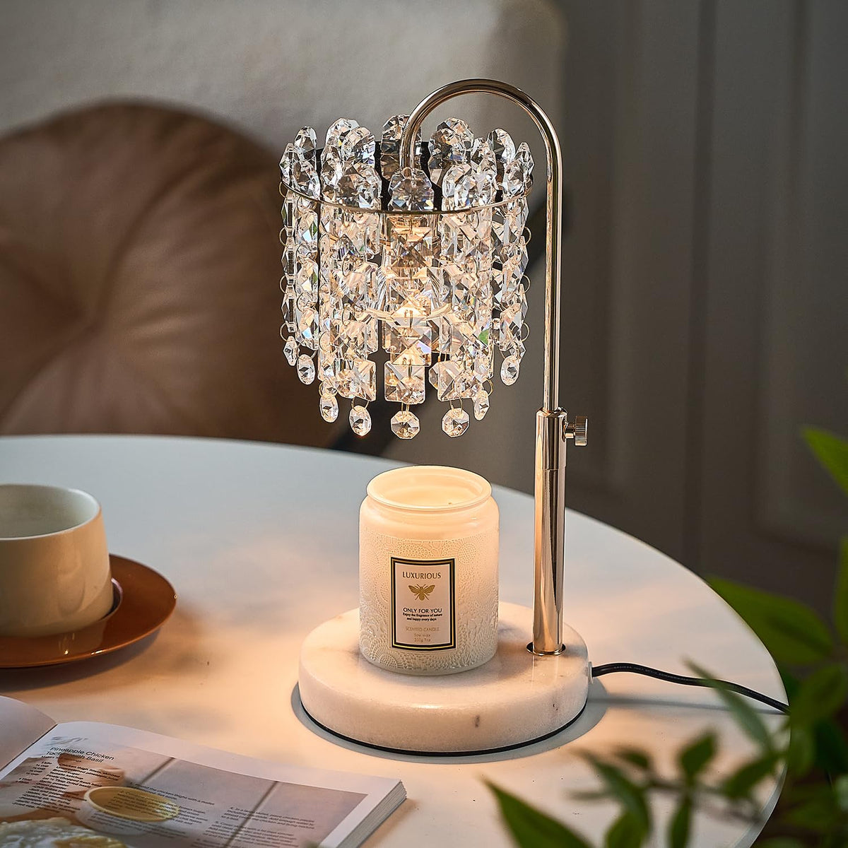 Candle Warmer Lamp with Timer Dimmer Adjustable Height W253669