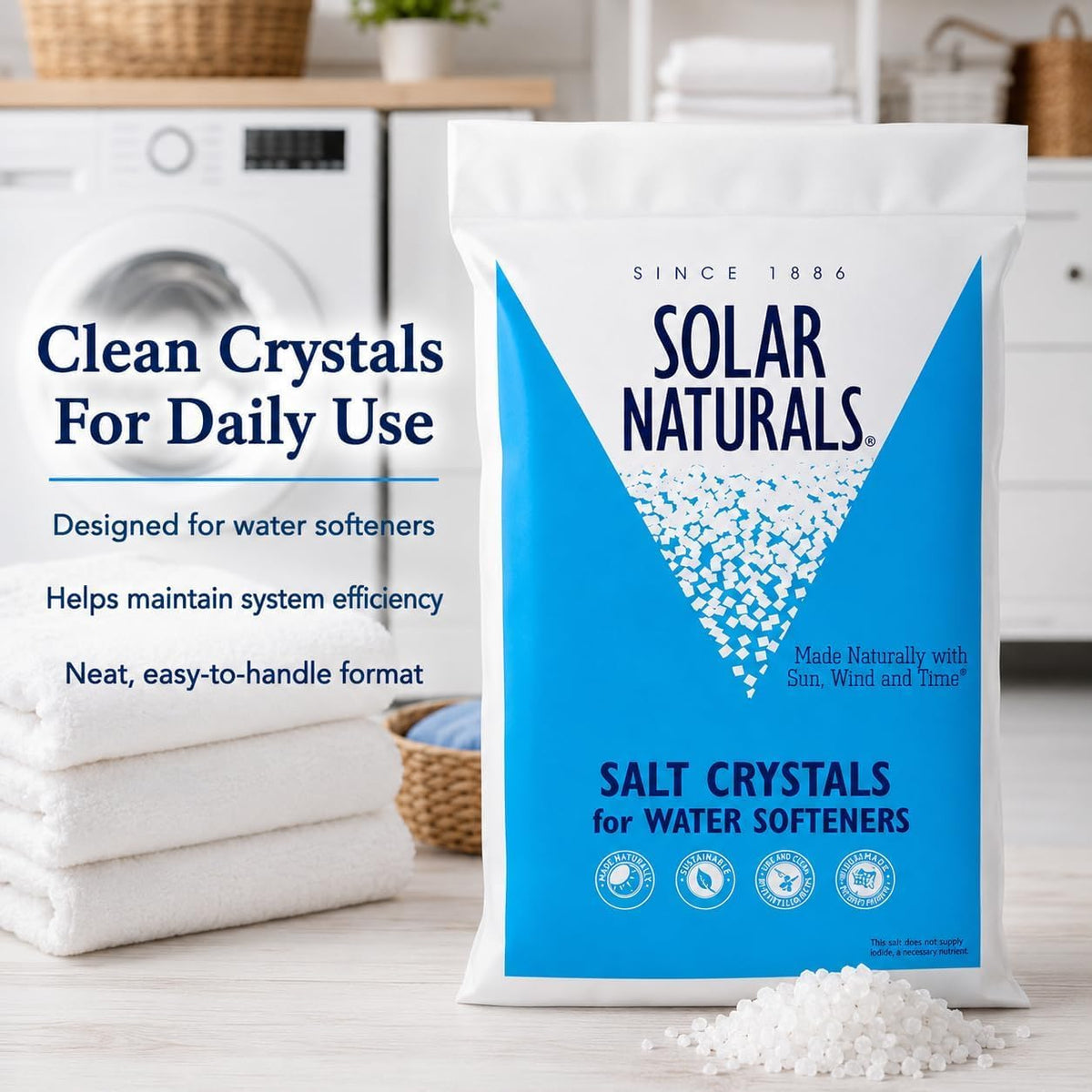 40 lb Natural Solar Salt Crystals Z6023