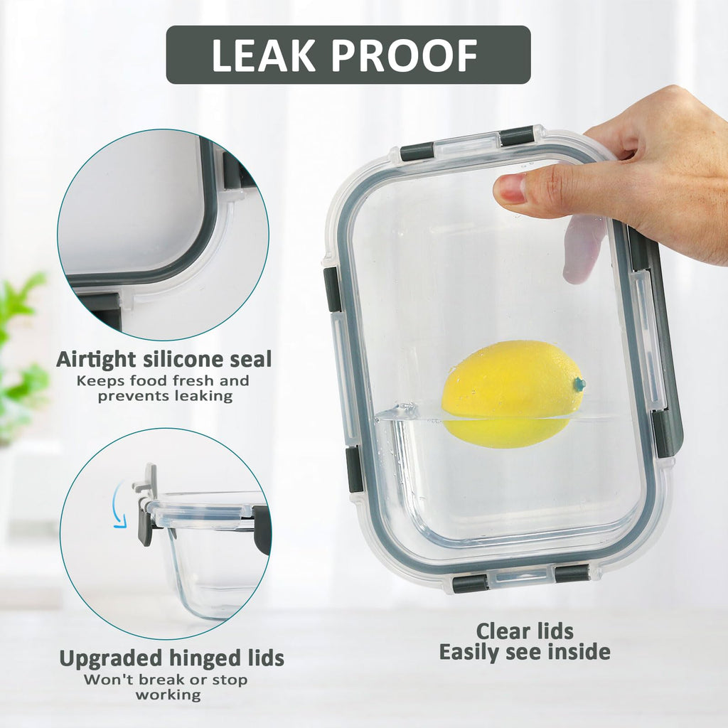 30 oz Glass Food Storage Containers with Lids P7941