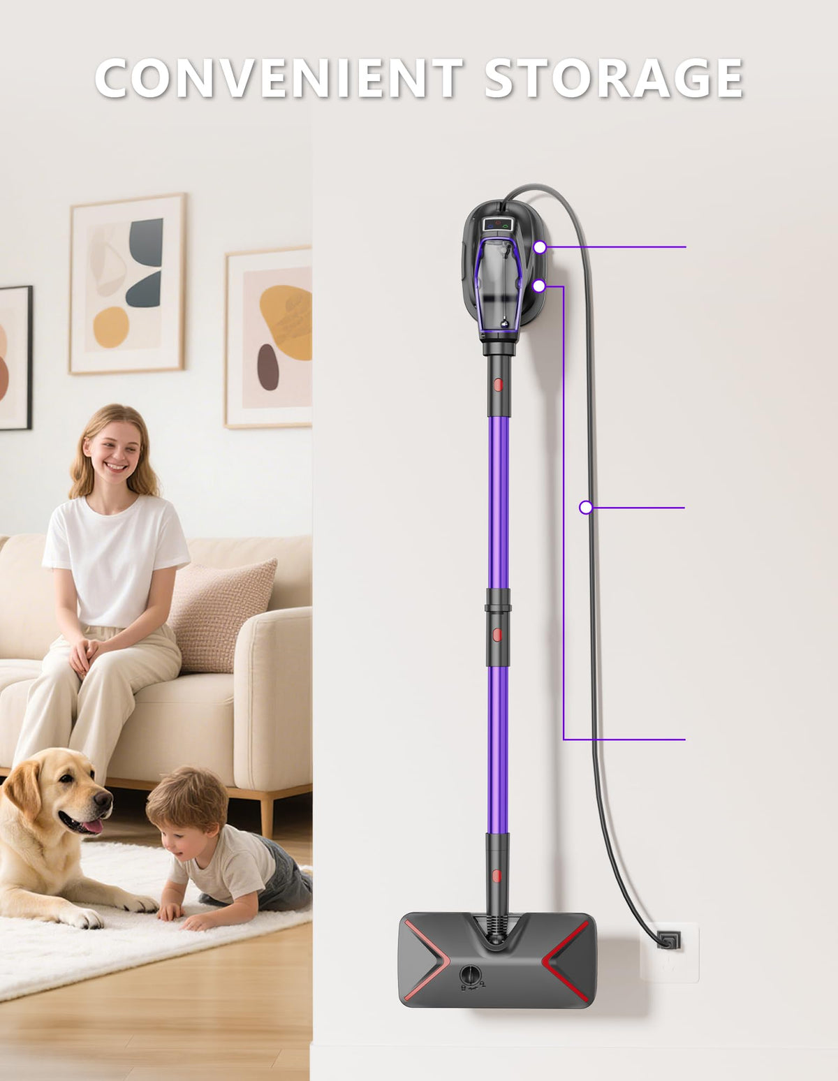 Heavy Duty All-in-One Steam Mop with Detachable Handheld Steamer L63363
