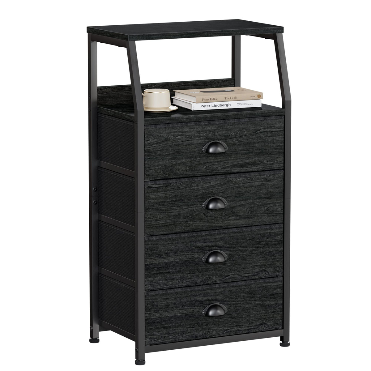 Tall Nightstand with Fabric Drawer D6393