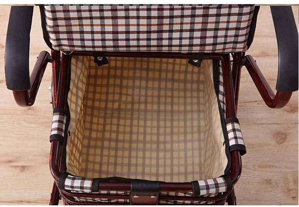 Folding Carbon Steel Rollator Walker Shopping Trolley S140