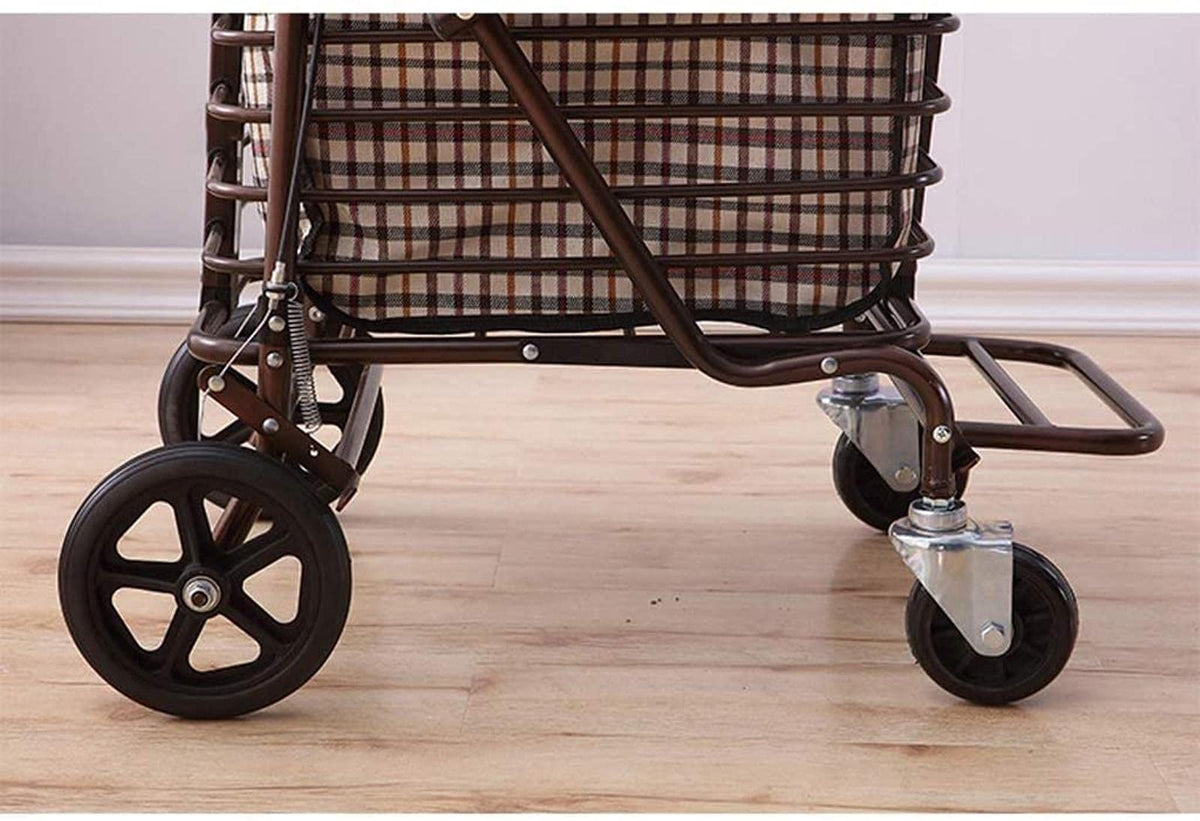 Folding Carbon Steel Rollator Walker Shopping Trolley S140